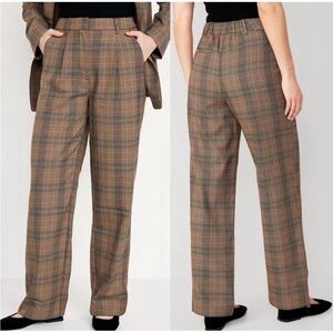 Old Navy Pants Plaid Extra High-Waisted Pleated Taylor Trouser Wide-Leg XS Tall
